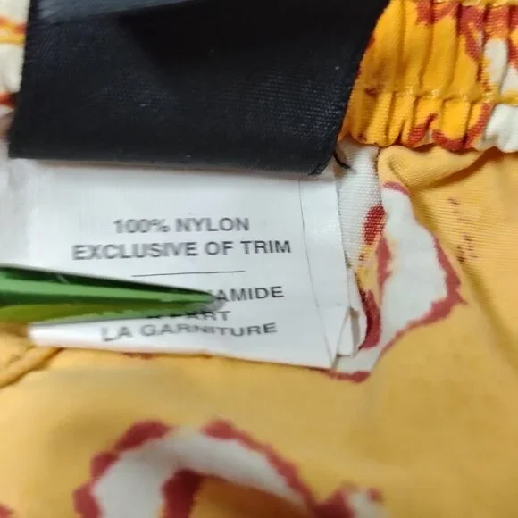 VINTAGE Patagonia Baggies Womens Orange Yellow Hibiscus Floral Print Swim Trunks - Picture 12 of 13